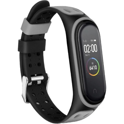 Xiaomi Mi Band 5/6 náhradní náramek Jemný silikon Černo šedá MBSCZ-JS5CS