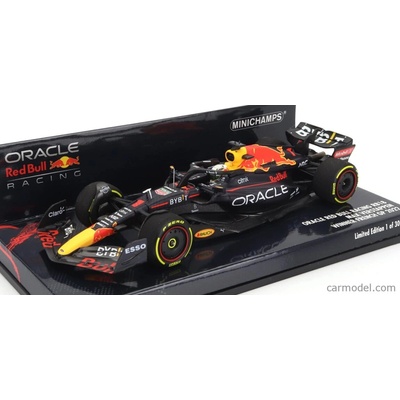 Minichamps Red bull F1 Rb18 Team Oracle Red Bull Racing N 1 World Champion Winner French Gp 2022 Max Verstappen Matná Modrá Žlutá Červená 1:43