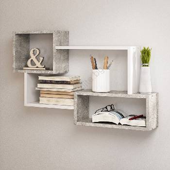 Image 1 of Mirjan24 Етажерка TRIO 54x87 см сив/бял (MJ0077)