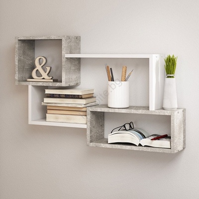 Mirjan24 Етажерка TRIO 54x87 см сив/бял (MJ0077)