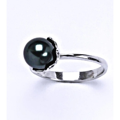 Čištín Zlatý prsten Swarovski tahitian-look perla bílé i žluté zlato T 1351