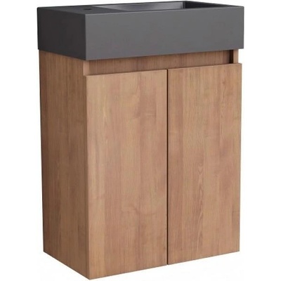 Inter Ceramic Конзолен шкаф за баня COMPACT 4242WOODEN К-КТ, Inter Ceramic, с умивалник, PVC, 60х42х25см (4242WOODEN)