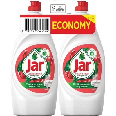 Jar Clean & Fresh Pomegranate na umývanie riadu 2 x 900 ml