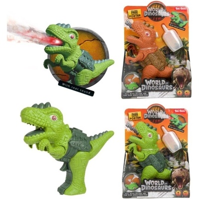 Teddies Dinosaurus - pistole vypouštějící páru - na baterie se světlem, zvukem
