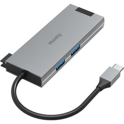 Hama USB hub HAMA Multiport, 5-ports 2 x USB-A, 1 x USB-C, 1 x HDMI, 1х LAN, Gray (200109)