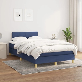 vidaXL Боксспринг легло с матрак, синьо, 120x200 см, плат (3140607)