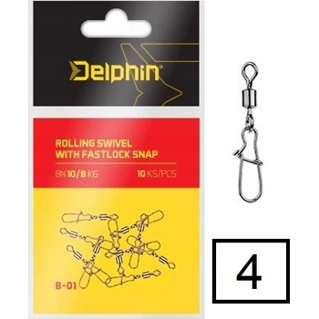 Delphin Rolling Swivel with Fastlock Snap B-01 10 ks