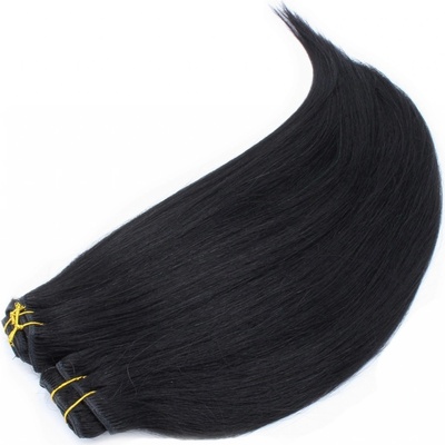 Clip in maxi set 63cm pravé ľudské vlasy REMY 240g ČIERNA