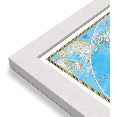 National Geographic Svět - nástěnná mapa Classic 111 x 77 cm Varianta: mapa v dřevěném rámu, Provedení: Pegi bílý