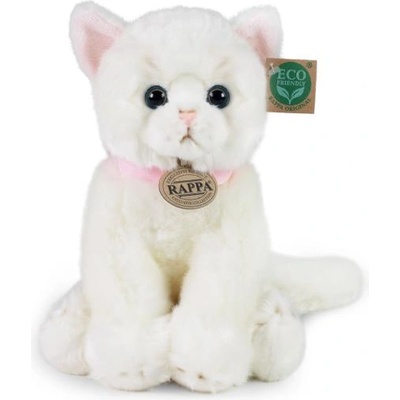 Rappa Плюшена котка седяща бяла 25 см eco-friendly