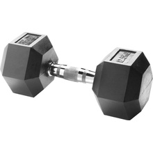 Merco Hex Rubber Dumbbell činka 1 pár hmotnost 12,5 kg