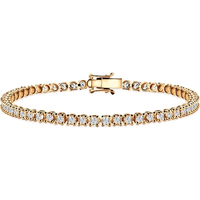 SAVICKI Тенис гривна Luminy 3, 2 мм: злато, бели сапфири