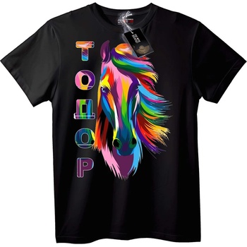 NOONEBRAND Тениска Тодор с Дъгов Кон - S, Black