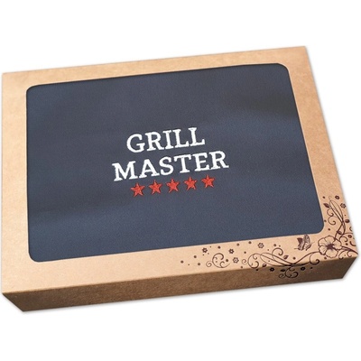 Povlečení Plus Pánská zástěra na grilování v dárkovém balení šedá 72x100 GRILL MASTER HVĚZDY