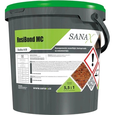 Sanax Cementová tixotropní 2K malta pro lepení helikální výztuže. | ResiBond MC - 9,75 kg