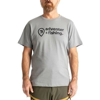 Adventer & Fishing Cotton Shirt sivá čierna