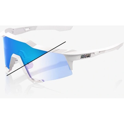 100% % Слънчеви очила Speedcraft, Bastille LE - Перлено бял блясък - Синьо огледало фотохромично (60007-00038)