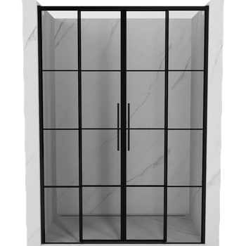 Mexen Rox Двойна плъзгаща врата за душ 150 см, черна решетка, черно (8C2-150-002-70-77)