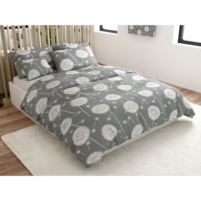 Textilomanie bavlna obliečky DANDELION BLEND sivé hotelové vrecko 70x90 140x200