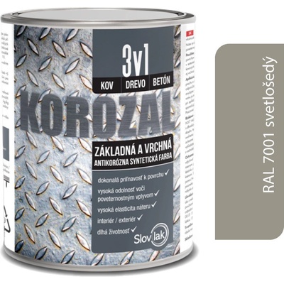 Slovlak Korozal 3v1 RAL 7001 svetlošedý 0,75l