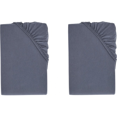 Livarno home Bi-elastická napínacia plachta na boxspringovú posteľ modrá 2 ks 90-100x200