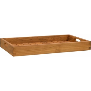 vidaXL Поднос за сервиране, 60x35 см, тиково дърво масив (315456)