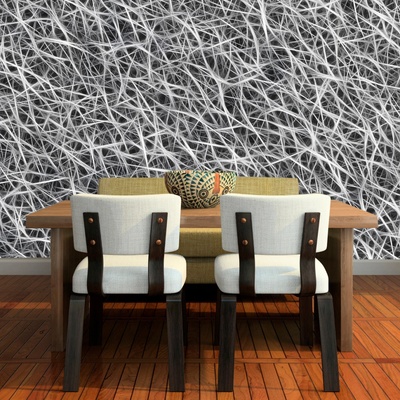 Tapeta SABLIO Bílá vlákna, rozměry 336x220 cm