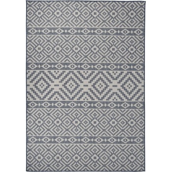 Image 1 of vidaXL Градински плоскотъкан килим, 160x230 см, сини шевици (340839)