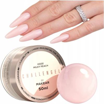 Makear tvrdý stavební gel Challen gel HG02 milky peach béžový Tpo Free 50ml