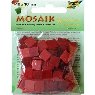 Folia Mozaikové kamienky tónované, 10 x 10 mm červená