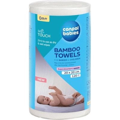 Canpol Бамбукови кърпички Canpol - 120 броя, 20 x 20 cm (1/661)