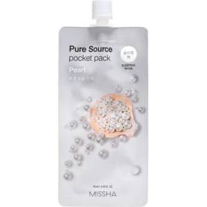 MISSHA Pure Source Pocket Pack Pearl - Нощна озаряваща маска за лице с перлени частици 10мл