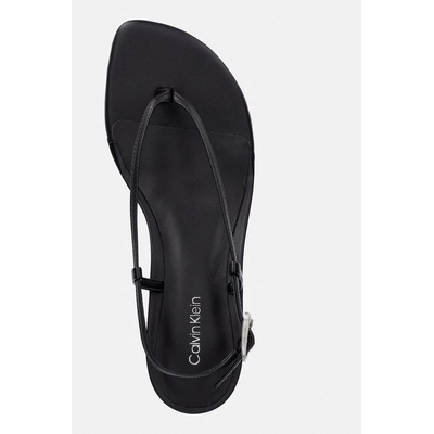 Calvin Klein сандали от кожа KITT HEEL SNDL STRAPPY SLING LTH (HW0HW02918)