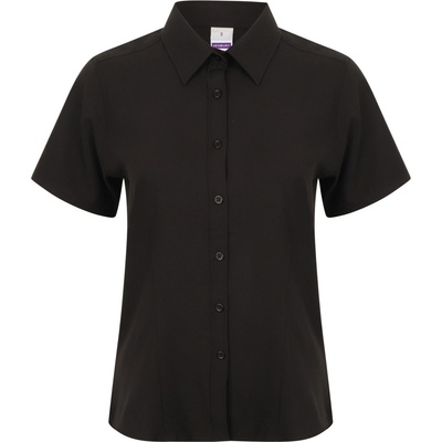 Henbury Dámska košeľa s krátkym rukávom H596 Black