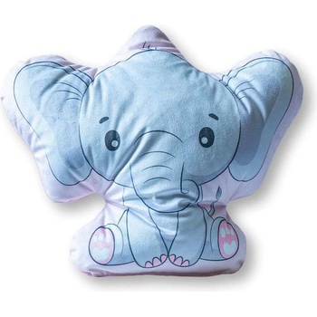 Detexpol Tvarovaný mikroplyšový vankúš Slon Polyester 33x26