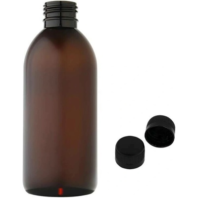 Tera Plastová lahvička hnědá s černým uzávěrem 250 ml
