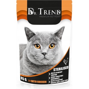 Dr. TREND Dr trend Мокра храна /пауч/ за кастрирани котки, с пиле
