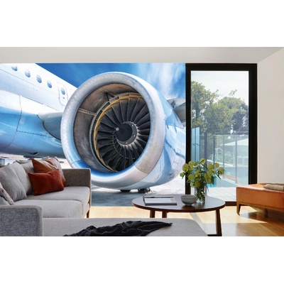 DIMEX ART Самозалепваща се флизелинова фототапета реактивен двигател 375 x 250 см