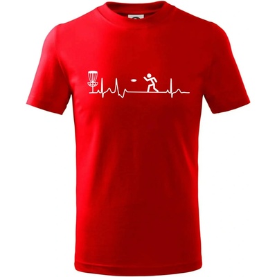 EKG disc golf tričko detské červená