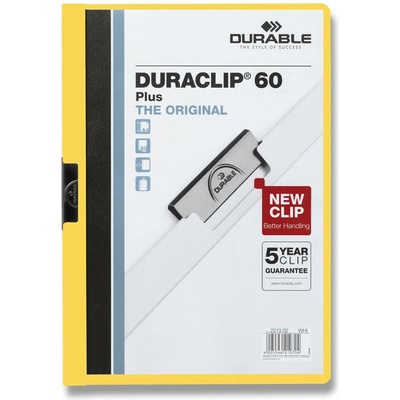 Durable Duraclip plastový rychlovazač na 60 listů žlutý A4