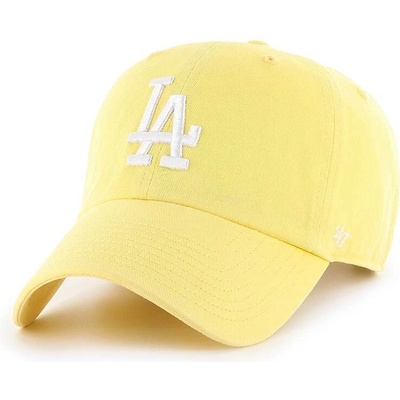 47 brand Памучна шапка с козирка 47 brand MLB Los Angeles Dodgers в жълто с апликация (B.RGW12GWSNL.MZB)