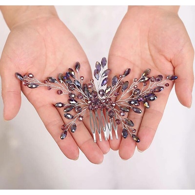 Naishide Jewelry Hřeben do vlasů s kamínky - více barev Druh barvy: Fialová