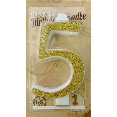 Dortisimo Svíčka velká zlatá číslo 5 – Zboží Dáma