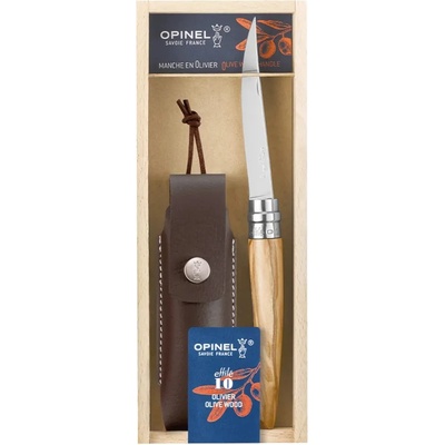 Opinel Сгъваем нож New Opinel N°10 Les Effiles + кожен калъф (002606-pe)
