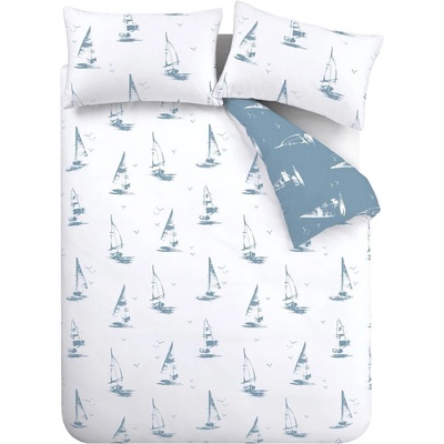 Catherine Lansfield Синьо единично спално бельо 135x200 cm Salcombe Boats - Catherine Lansfield (BD/33399/W/SQS/SBL)