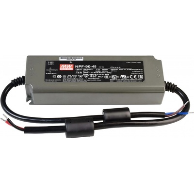 Meanwell LED-napájení CV, NPF-90-48 konstantní napětí 0-1880 mA IP67 48V DC 90,00 W 872107