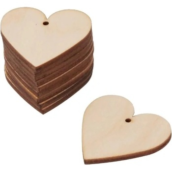 Fenwit Дървени табелки с имена - сърца 4 см, 10 бр