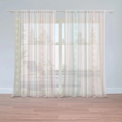Sablio Záclony Pruhy a bodky: 2ks 150x250cm