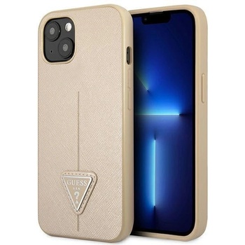 GUESS Кейс Guess GUHCP14MPSATLE за iPhone 14 Plus 6.7", бежов / бежов, твърд, SaffianoTriangle Logo (3666339065416)