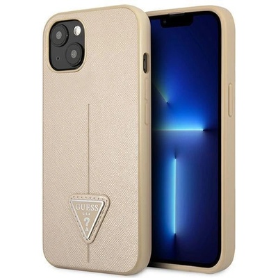 GUESS Кейс Guess GUHCP14MPSATLE за iPhone 14 Plus 6.7", бежов / бежов, твърд, SaffianoTriangle Logo (3666339065416)